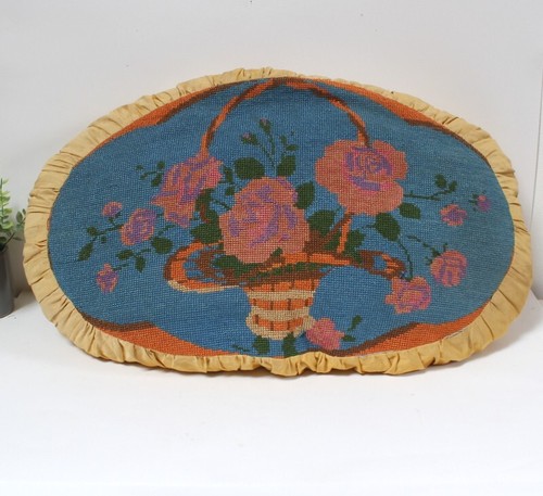 Grand coussin ovale - coussin, brodé
